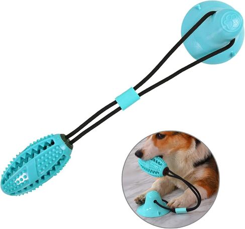 Dog Chew Toy with Suction Cup for Aggressive Chewers,Puppy Training Treats Food Dispensing Toothbrush Pet Teeth Cleaning Rope Toys for Dogs in Saudi Arabia