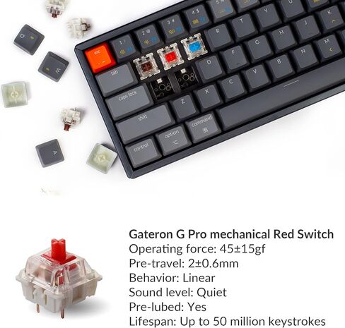 Keychron K12 60% Layout RGB Hot-Swappable Bluetooth Wireless/USB لوحة مفاتيح ميكانيكية سلكية مع إطار من الألومنيوم Gateron G Pro Brown Switch، لوحة مفاتيح كمبيوتر مدمجة 61 مفتاحًا متوافقة مع نظام التشغيل Mac Windows in Saudi Arabia