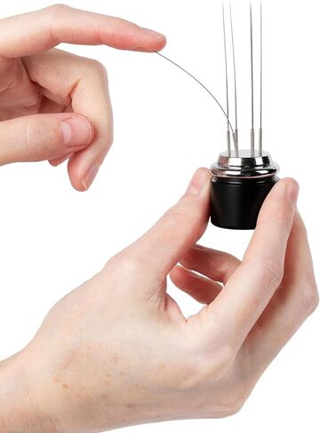 WDT Tool Espresso | Espresso Distribution Tool with 5 Extra Needles | 0.4mm Needles Espresso Stirrer | WDT with Aluminum Handle and Stand in Saudi Arabia