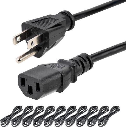 سلك طاقة الكمبيوتر القياسي بطول 10 أقدام - NEMA 5-15P إلى C13-10ft NEMA 5-15P إلى IEC 320 C13 كابل الطاقة in Kuwait