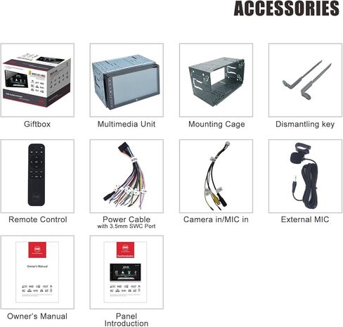 OneCarStereo Linux شاشة لمس كاملة مزدوجة DIN ستريو السيارة يدعم CarPlay Android Auto، مدمج TDA7851 مع مخرج Preamp 4V، ملاحة 7 بوصة في لوحة القيادة مع راديو FM AM RDS in Kuwait
