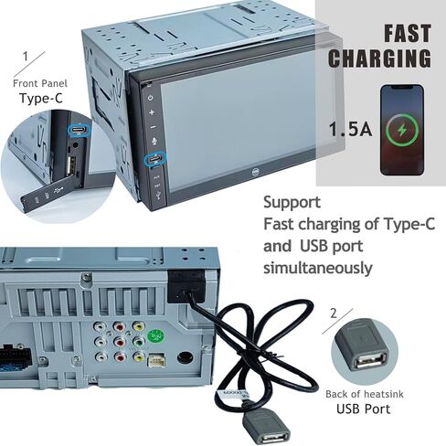 OneCarStereo Linux شاشة لمس كاملة مزدوجة DIN ستريو السيارة يدعم CarPlay Android Auto، مدمج TDA7851 مع مخرج Preamp 4V، ملاحة 7 بوصة في لوحة القيادة مع راديو FM AM RDS in Kuwait