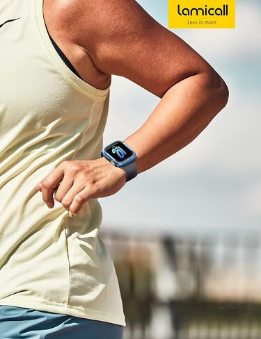 Lamicall حافظة متينة من الألومنيوم مصممة لساعة Apple Watch Series 8/SE2/7/6/SE/5/4 45 مم/44 مم، حافظة ساعة معدنية ممتصة للصدمات، غطاء درع واقٍ [بدون واقي شاشة] أزرق in Saudi Arabia