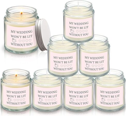 6 Pcs Bridesmaid Proposal Gifts My Wedding Won't Be Lit without You Candles Bridesmaid Gifts Natural Soy Wax Candles for Bridesmaid Friend Wedding Gifts in Saudi Arabia