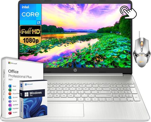 HP أحدث كمبيوتر محمول للأعمال، شاشة لمس FHD مقاس 15.6 بوصة، مع ترخيص Microsoft Office مدى الحياة، ذاكرة الوصول العشوائي 64 جيجابايت، 2 تيرابايت SSD، معالج Intel 10-Core i7-1255U، عمر بطارية طويل، كاميرا HD، HDMI، Windows 11 Pro in Saudi Arabia