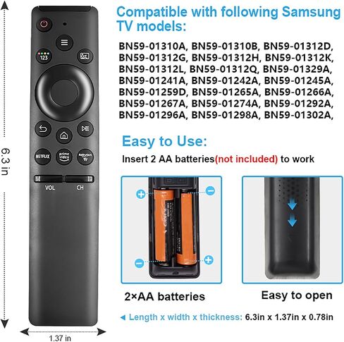 جهاز تحكم عن بعد بديل عالمي لأجهزة تلفزيون Samsung Smart-TV LCD LED UHD QLED، مع Netflix وPrime Video وأزرار Rakuten (ناعمة) in Saudi Arabia