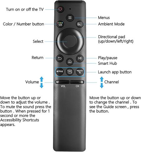 جهاز تحكم عن بعد بديل عالمي لأجهزة تلفزيون Samsung Smart-TV LCD LED UHD QLED، مع Netflix وPrime Video وأزرار Rakuten (ناعمة) in Saudi Arabia