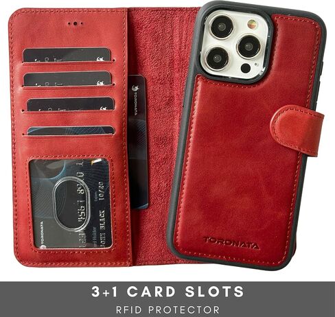 Vegas Wallet Phone Case Compatible with iPhone 15 Pro Max 6.7in – Elegant Full-Grain Leather Phone Case Wallet – Card Holder Wallet RFID Blocking with Kickstand, Card Slots (Dark Blue) in Kuwait