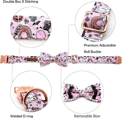 Lionheart glory Dog Collar Fall Dog Collars with Bow Plaid Dog Collar Bow Female Male Pet Collar Dogs Collar Bows Duty Adjustable Dog Bow Collars for Small Dogs in Kuwait