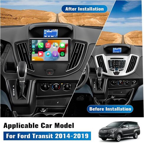[2+64G] ستيريو سيارة Android 13 لسيارة Ford Transit 2013-2019 مع Carplay اللاسلكي وAndroid Auto، راديو سيارة بشاشة تعمل باللمس 9 بوصة مع وصلة مرآة بلوتوث FM/RDS راديو WiFi GPS SWC + كاميرا احتياطية in Saudi Arabia