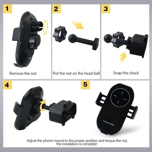 حامل هاتف لملحقات Tesla Cybertruck حامل هاتف متوافق مع Tesla Cybertruck 2024 حامل شاحن سيارة لاسلكي بقدرة 15 وات مع منفذ USB صغير ومنفذ USB من النوع C وموصل Lightning، مشبك in Kuwait