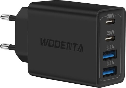 محول قابس السفر الأوروبي USB C، 40 واط 4 منافذ الاتحاد الأوروبي شاحن السفر نوع C جدار شحن سريع كتلة الولايات المتحدة إلى أوروبا التوصيل محول الطاقة لفون 16 15 14 13 12 11 برو ماكس XS X، سامسونج، إل جي، الكمبيوتر اللوحي، أندرويد in Kuwait