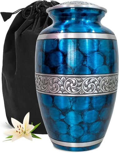 Small Marble Urn for Human Ashes - Handcrafted Mini Urn for Men & Women - Small Keepsake Urn for Ashes - Honor Your Loved One with Cremation Small Urn for Male & Female (Gray, Small) in Saudi Arabia