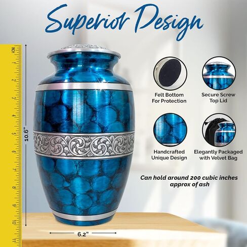 Small Marble Urn for Human Ashes - Handcrafted Mini Urn for Men & Women - Small Keepsake Urn for Ashes - Honor Your Loved One with Cremation Small Urn for Male & Female (Gray, Small) in Saudi Arabia