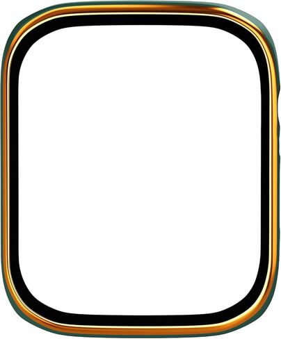 [عبوة من قطعتين] حافظة صلبة من البولي كربونات مع واقي شاشة من الزجاج المقوى متوافق مع حافظة ساعة أبل 41 ملم السلسلة 7، غطاء حماية شامل مقاوم للخدش للنساء والرجال والأطفال وإكسسوارات iWatch باللون الأخضر in Kuwait