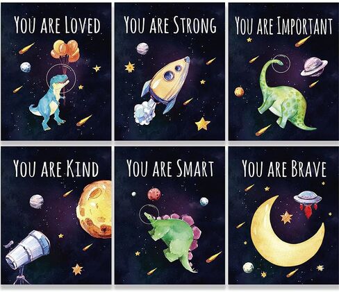 FALJIOK 6Pcs Watercolor Wall Art, Inspirational Quotes Wall Decor for Home Room Bedroom, You are Smart You are Kind Poster, Colorful Wall Decor Gifts for Women Kids Girl, 8 X10" Unframed in Saudi Arabia