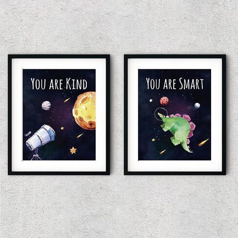 FALJIOK 6Pcs Watercolor Wall Art, Inspirational Quotes Wall Decor for Home Room Bedroom, You are Smart You are Kind Poster, Colorful Wall Decor Gifts for Women Kids Girl, 8 X10" Unframed in Saudi Arabia