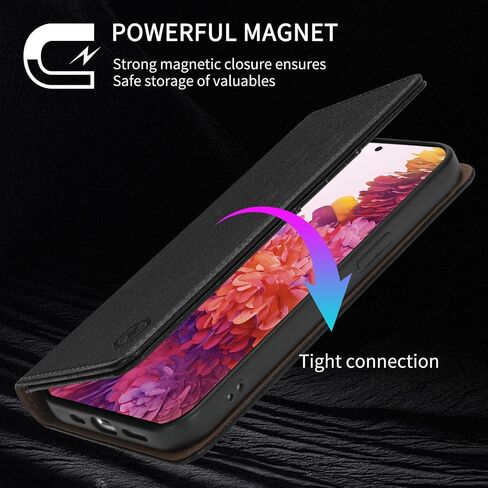 حافظة محفظة لهاتف سامسونج جالاكسي S20 FE 5G مع [حجب RFID] فتحة للبطاقات وحامل مغناطيسي قوي قابل للطي من الجلد حافظة هاتف واقية لهاتف سامسونج جالاكسي S20 FE 5G (6.5 بوصة - أسود) in Saudi Arabia
