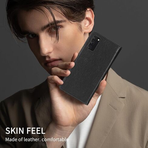 حافظة محفظة لهاتف سامسونج جالاكسي S20 FE 5G مع [حجب RFID] فتحة للبطاقات وحامل مغناطيسي قوي قابل للطي من الجلد حافظة هاتف واقية لهاتف سامسونج جالاكسي S20 FE 5G (6.5 بوصة - أسود) in Saudi Arabia