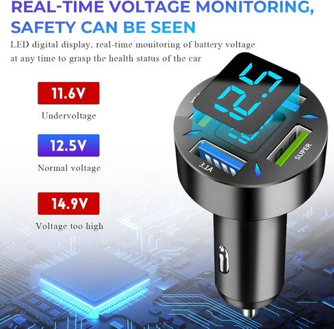 Augeny USB C Car Charger, 4 Port Auto Fast Charger with USB PD & QC 3.0, Cigarette Lighter USB Automotive Adapter Compatible with Most Mobile Cell Phone, Car Accessories (PD+QC 3.0) in Kuwait