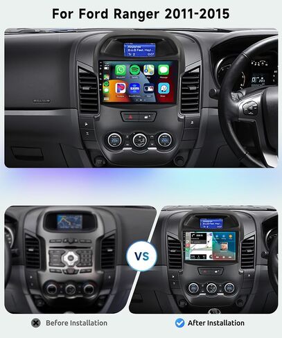 8 CORE 2G+64G راديو السيارة ستيريو لفورد رينجر 2011-2015 مع CarPlay/Android Auto، 9 بوصة 1280 * 720P IPS شاشة تعمل باللمس وحدة الرأس Android 13 GPS WiFi Bluetooth 32-Band DSP Camera in Saudi Arabia