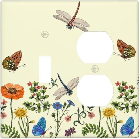 البيج 70S خمر بوهو الفطر اليعسوب ديكور 2-عصابة ديكور منفذ مفتاح الإضاءة غطاء فطر نبات السرخس الأزهار النباتية مزدوجة تبديل جهاز مزدوج التبديل الكهربائي الوجه غطاء لوحة الحائط in Kuwait