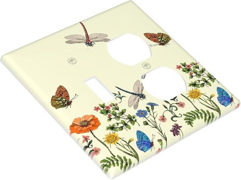 البيج 70S خمر بوهو الفطر اليعسوب ديكور 2-عصابة ديكور منفذ مفتاح الإضاءة غطاء فطر نبات السرخس الأزهار النباتية مزدوجة تبديل جهاز مزدوج التبديل الكهربائي الوجه غطاء لوحة الحائط in Kuwait