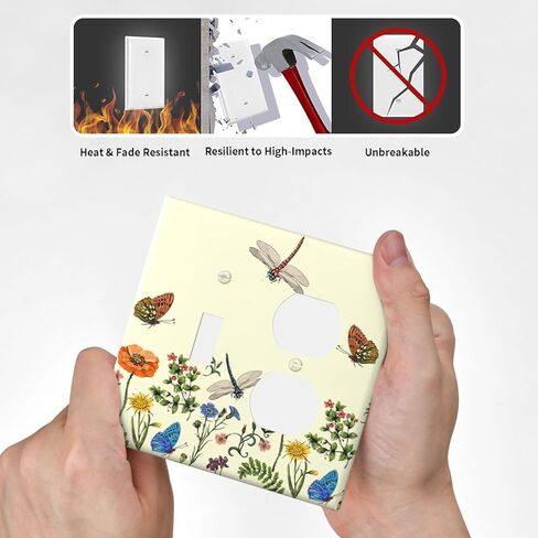 البيج 70S خمر بوهو الفطر اليعسوب ديكور 2-عصابة ديكور منفذ مفتاح الإضاءة غطاء فطر نبات السرخس الأزهار النباتية مزدوجة تبديل جهاز مزدوج التبديل الكهربائي الوجه غطاء لوحة الحائط in Kuwait