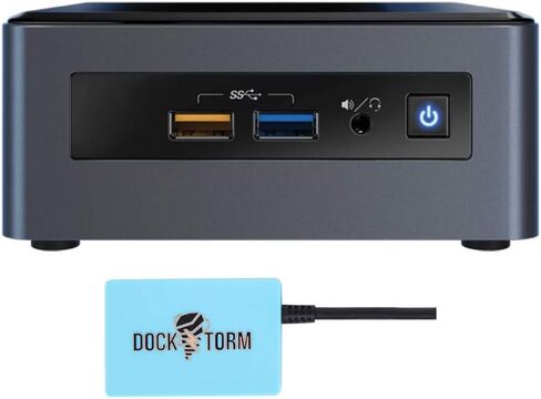 Intel NUC NUC8I3CYSN Home & Business Mini Desktop i3-8121U ثنائي النواة، ذاكرة الوصول العشوائي 4 جيجا، 128 جيجا PCIe SSD، AMD Radeon 540، واي فاي، بلوتوث، أسود، ويندوز 11 هوم مع Dockztorm Hub in Saudi Arabia