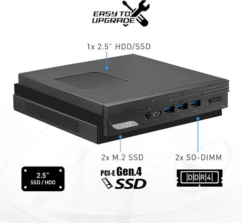 MSI PRO DP10 Desktop: Intel Core i5-1340P, Iris Xe Graphics, 8GB Memory, 1TB SSD, WiFi 6, Windows 11 PRO: 13M-059US in Saudi Arabia