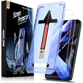 MAGIC JOHN 2 Pack for Google Pixel 9/9 Pro Tempered Glass Screen Protector, Auto Dust-Elimination, Bubble Free, HD Clear, Easy Installation