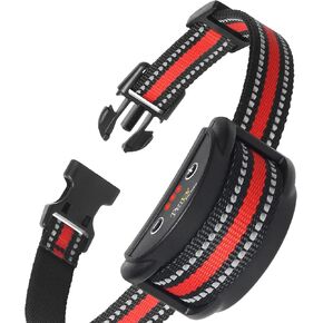 PetJoy Dog Bark Collar for Small Medium Large Dog, Barking Collar with Beep & Shock, Smart Anti Bark Collars with 5 Sensitivity - 7 Progressive Procedures (Red)
