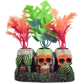 Underwater Treasures Glowing Plant in Skulls