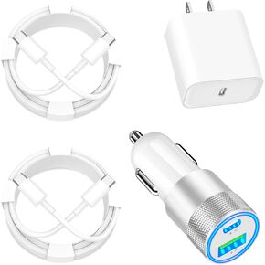 【MFi Certified】 iPhone 15 Fast Charger, Rombica 66W PD&QC3.0 USB-C Power Cigarette Lighter USB Car Charger+20W USB-C Wall Charger+2Pack 6FT Type-C Cable for iPhone 15/15 Pro Max/Galaxy/Pixel/iPad Pro