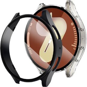 FULLIFE 2-Pack Compatible with Samsung Galaxy Watch 7 Screen Protector 40mm/44mm Accessories for Men Women, Durable Case with Tempered Glass HD Full Protective Cover for Galaxy Watch 7 Case