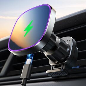 JOYROOM لشاحن تثبيت السيارة MagSafe، [أقوى مغناطيس مطور لعام 2024] شاحن سيارة MagSafe سريع 15 وات، حامل هاتف مغناطيسي بفتحة تهوية بدون استخدام اليدين لهاتف iPhone 15 / iPhone 14 13 12 Pro Max Plus (بنفسجي 1) in Saudi Arabia