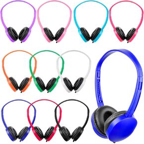 Classroom Headphones Bulk 12 Pack for School Kids,Wholesale Earphones Class Set of Headphones for Students Children Toddler Teens Multi Color