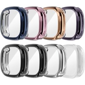 8-Pack Case for Fitbit Ace LTE Screen Protector, Soft TPU Face Cover Full Protective Bumper Scratch Resistant Watch Accessories for Google Fitbit Ace LTE Clear
