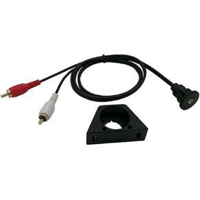 zdyCGTime 3 Feet 3.5MM AUX RCA Panel Mount Cable, （Dual） 2 RCA Male to 3.5mm Female Extention Mount, Flush Mount, Dash Mount, Panel Mount Cable for Car, Boat, Motorcycle (1M, 2RCA to 3.5mm)