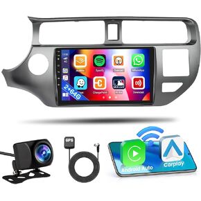 4+64G Inefala for Kia Rio 2011-2014(LHD) Android 13 Car Radio Stereo with Wireless Carplay Android Auto, 9 Inch HD Touch Screen GPS BT5.0 WiFi FM/RDS EQ Mirror Link SWC Backup Camera MIC