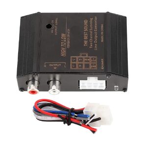 Hi-Low Converter, Akozon 12V Car Audio Speaker High to Low Level Converter Adapter Port Anti?Interference