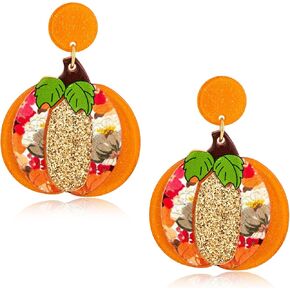 FAMARINE Pumpkin Earrings Halloween Women Funny Earrings Pumpkin Stud Earrings Holiday Gift