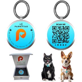 SMORDERNPETZ - Smart Dog Tag for Dogs and Cats - Durable Dog Name Tag - Waterproof QR Code Dog Tags for Pets with Anti-Lost Feature, Easy to Use - No Subscription Fees - Pack of 1(Black)
