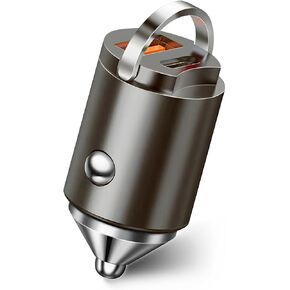 【Upgraded】 USB C Car Charger Adapter, [PD30W & QC3.0] NUIKOTI Cigarette Lighter USB Charger, Metal Mini USB C Car Phone Charger Compatible with iPhone 15 Pro Max/Plus/Samsung S24 Ultra,Piexl 7 iPad