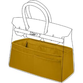 DGAZ Purse Organizer Silky Smooth Fits Birkin 25/30/35/40 Bags,Silk,Luxury Handbag Tote in Bag Shapers, Women(Biscuit color,BK25)