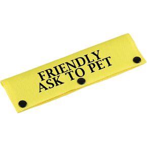 Special Needs Dog Leash Sleeve Friendly Ask to Pet Dog Leash Wrap Sleeve Alert Tag Pet Birthday Gift (Friendly Ask to Pet-YE Sleeve)