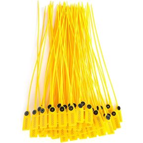 100pcs Cable Zip Ties Heavy Duty , Yellow Package Transportation Truck Plastic Security sealing 40cm Label Cable Ties with Number for Indoor and Outdoor , Premium Plastic Wire Ties