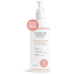 Veterinary Formula Clinical Care Hot Spot & Itch Relief Medicated Spray, 8oz – Easy to Use Spray for Dogs & Cats – Helps Alleviate Sensitive Skin, Scratching, and Licking of Coat