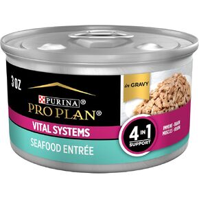Purina Pro Plan Wet Cat Food Vital Systems Chicken Entree in Wet Cat Food Gravy 4-in-1 Immune, Brain, Muscle and Vision - (24) 3 oz. Cans