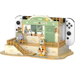 IINE Faceplate Cover for Switch/OLED Dock, Cute Cat Bakery Switch/OLED Dock Shell, DIY Replacement Shell Compatible with Switch/OLED Dock